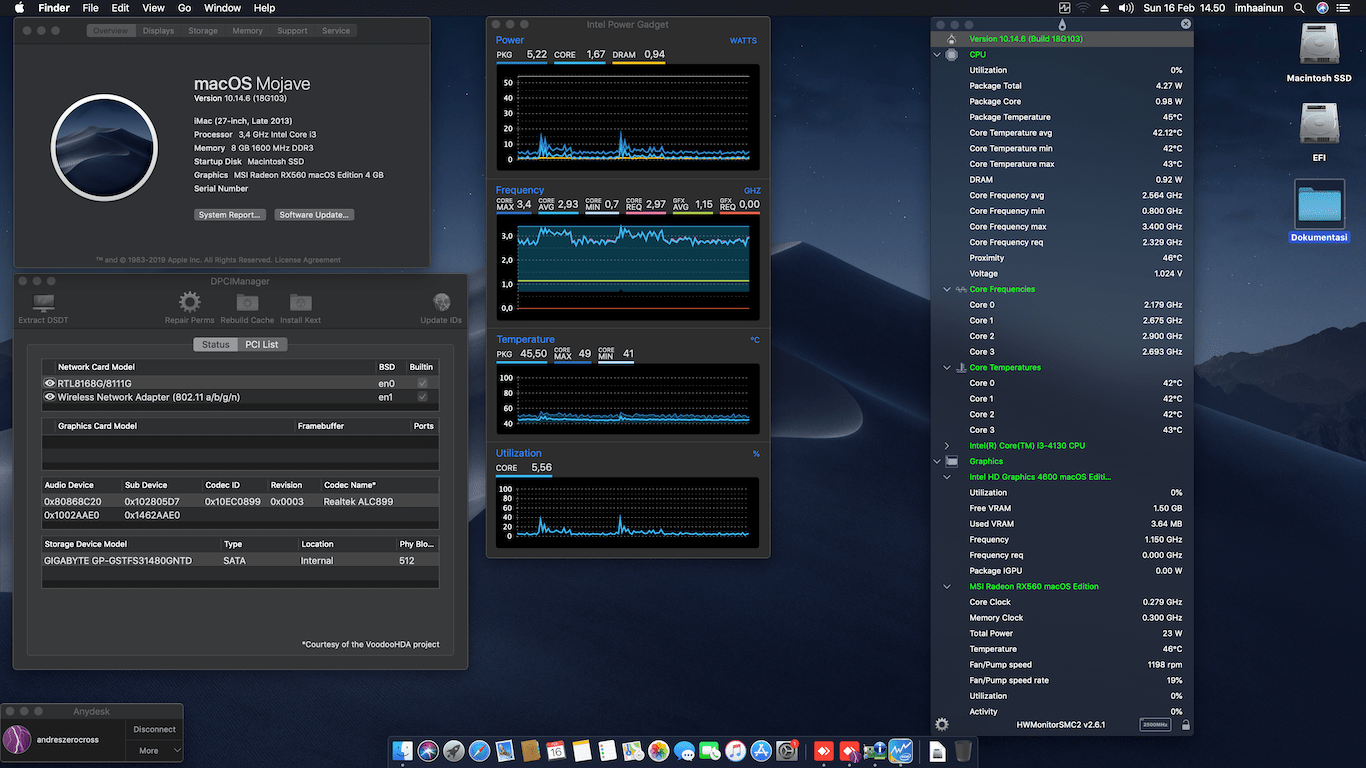 Success Hackintosh macOS Mojave 10.14.6 Build 18G103 in Dell Alienware X51 R2 + MSI RX 560